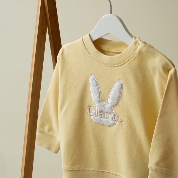 Embroidered Personalised Easter Sweatshirt - Personalised Sweatshirt - Luxury Easter- Girls Tops - Boys Tops - Personalised Gifts - Bunny