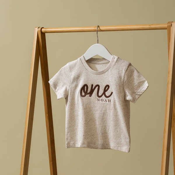 Personalized First Birthday T-Shirt: Speckled Cotton Top