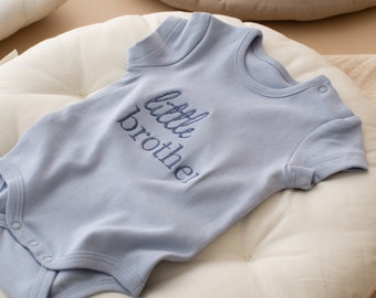 Embroidered Little Brother Baby Vest - Personalised Sleep suit - Newborn Baby Gifts - Baby Boy Baby Girl Gifts