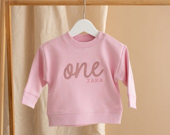 Embroidered Personalised Birthday Sweatshirt - Birthday Sweatshirt - Girls Boys First Birthday Top -  Birthday Sweatshirt