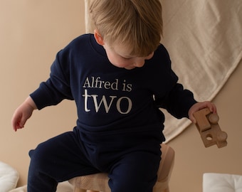 Personalised First Birthday Outfit - Birthday Sweatshirt - Girls Boys First Birthday Top -  Birthday Sweatshirt - Navy Sweatshirt