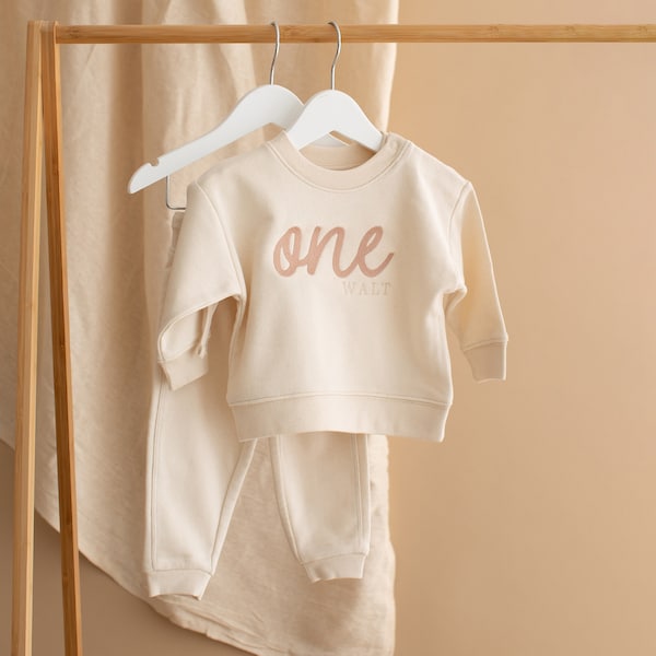 Tenue personnalisée pour premier anniversaire - Sweatshirt d'anniversaire - Haut pour premier anniversaire pour garçons et filles - Sweatshirt d'anniversaire - Sweatshirt moucheté