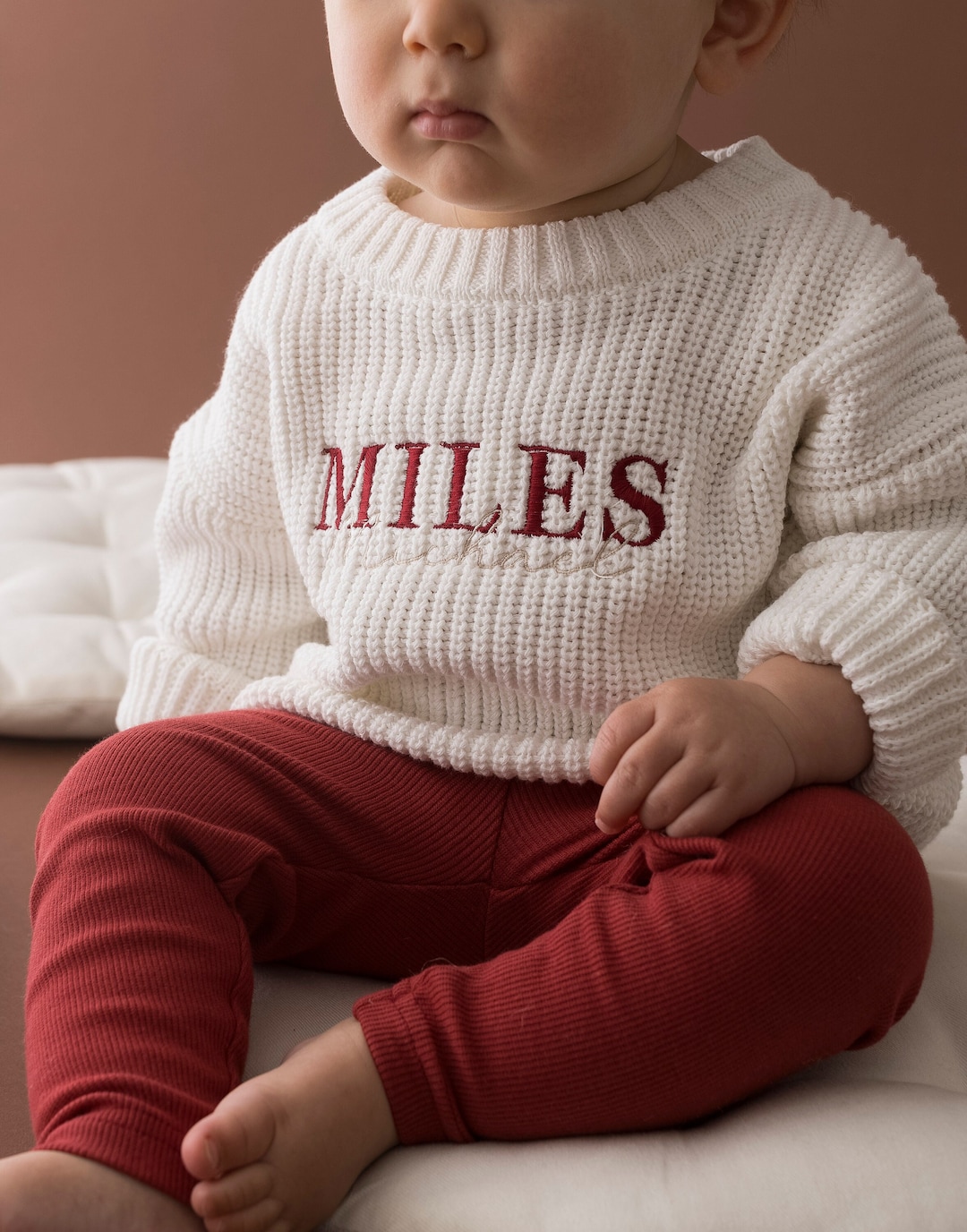 Embroidered Personalised Knitted Jumper - Girls Boys Jumpers- Children's Matching Outfits - Baby Sweatshirts