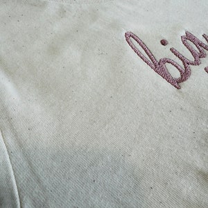 Embroidered Big Sister T-shirt Baby Announcement Sweatshirt Big Sis Top Older Sibling Baby Announcement Big Sister Taupe image 5