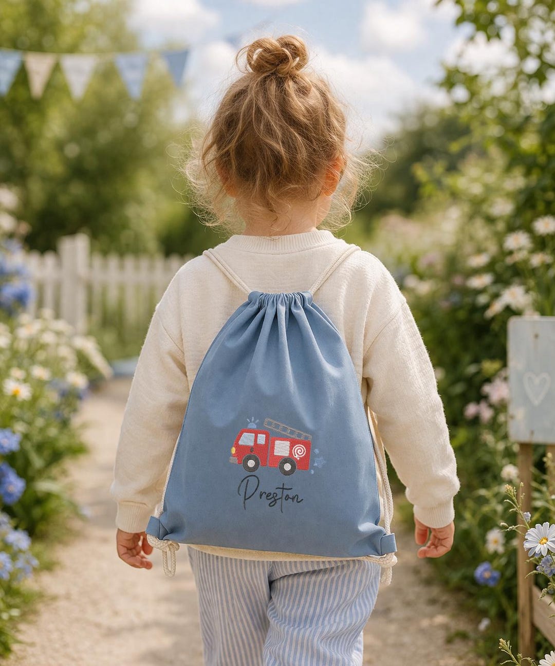 Personalised Drawstring Bag - Personalised Embroidered Swimming Bag ...