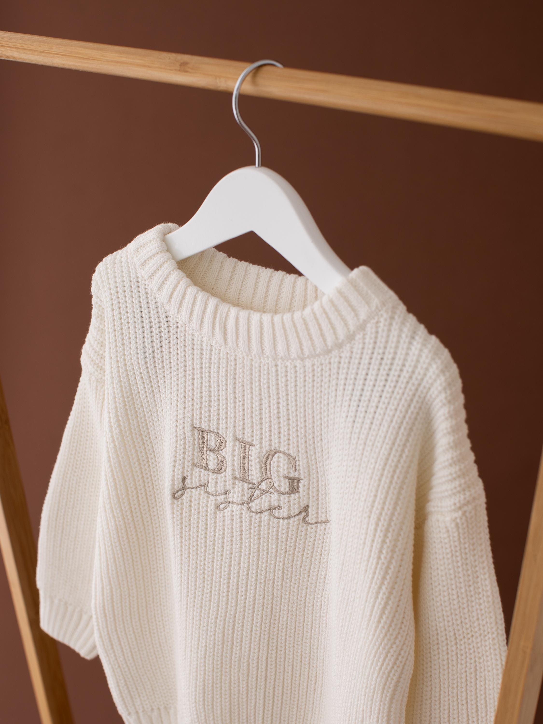 Embroidered Big Sister Sweatshirt - Baby Announcement Sweatshirt - Big Sis Top -  Older Sibling Baby Announcement- Big Sister Matching