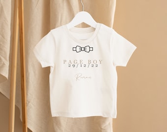 Personalisierte Seite Jungen T-shirt Jungen Hochzeit Outfit Braut Mädchen Geschenke Blumenmädchen Mini Brautjungfer Seite Jungen Ringträger Outfit