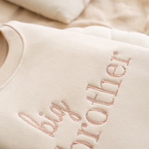 Embroidered Big Brother Sweatshirt Baby Announcement Sweatshirt Big Bro Top Older Sibling Baby Announcement Big Brother speckled image 6