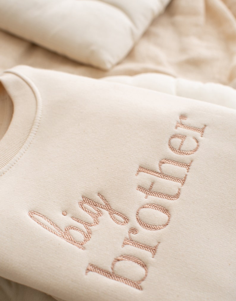 Embroidered Big Brother Sweatshirt Baby Announcement Sweatshirt Big Bro Top Older Sibling Baby Announcement Big Brother speckled image 6