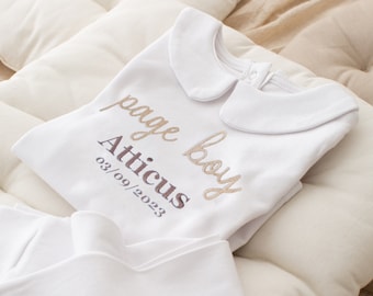 Embroidered Personalised Page Boy Set Boys Wedding Gifts Bridal Boys Gifts Outfit Mini Best Man Luxury Wedding