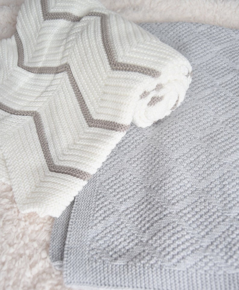 Personalised Knitted Baby Blanket Personalised Baby Blanket Unisex Baby Blankets Knitted Baby Classic Luxury Blanket White image 4