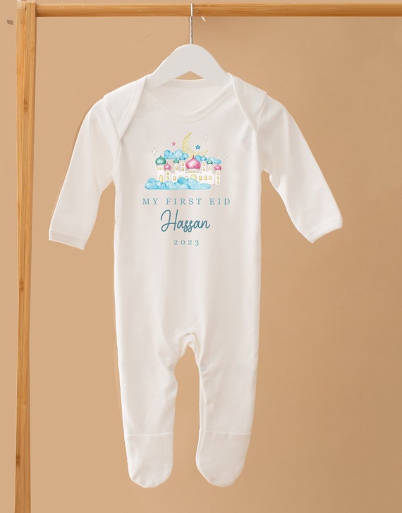 Personalised My First Eid Baby Grow Children's Eid Outfit Girls Boys My First Eid