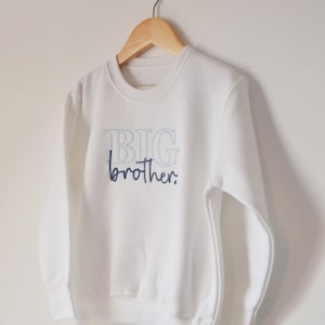 Embroidered Big Brother Sweatshirt - Baby Announcement Sweatshirt - Big Bro Top -  Older Sibling Baby Announcement- Big Brother