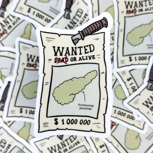 T1D Wanted Poster Sticker, Diabetes Humor, Diabetes, Type 1, T1D, Type One Sticker, Diabetic