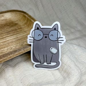 T1D Omnipod Dark Grey Cat Sticker , Diabetes, Type 1, T1D, Type One Sticker, Diabetic, Kids Diabetes