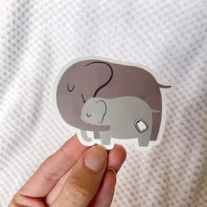 T1D Parent and Child Elephant with Omnipod Sticker, Diabetes, Type 1, T1D, Type One Sticker, Diabetic, Kids Diabetes