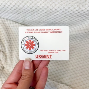 T1D Medical Alert - Critical Device - Information Sticker, Diabetes, Type 1, T1D, Type One Sticker, Diabetic, Kids Diabetes