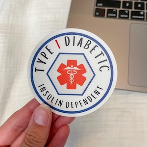 T1D Medical Alert Cute Circle Sticker, Diabetes, Type 1, T1D, Type One Sticker, Diabetic, Kids Diabetes