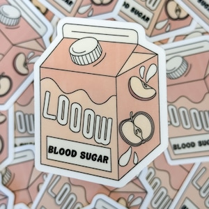 T1D Apple Juice Sticker, Diabetes Humor, Diabetes, Type 1, T1D, Type One Sticker, Diabetic