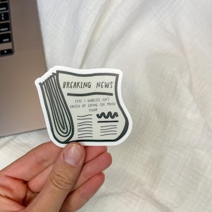 T1D Breaking News Sticker, Diabetes Humor, Diabetes, Type 1, T1D, Type One Sticker, Diabetic