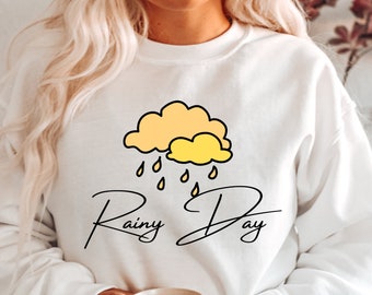 Rainy Day Unisex Sweatshirt, Aesthetic Rain Cloud Sweatshirt, Rain Sweater, Cloud Shirt, Rain T-shirt, Rainy day Pullover, Rain Cloud Hoodie