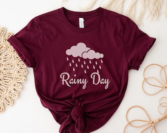 Cloudy Rainy Day Shirt, Rain Day Tee, Rain Lovers Gift, Rain Shirt, Cloud Graphic T-shirt, Cute Teacher Shirts, Unisex Cloud And Rain Tshirt