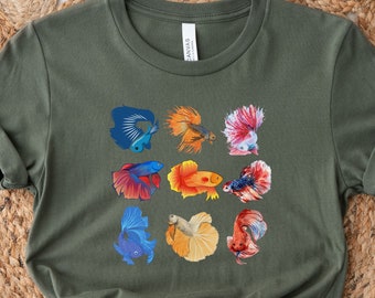 Watercolor Betta Fish Shirt, Betta Fish Crewneck, Siamese Fighting Fish Tee, Fish Shirt, Fish T shirt, Bettafish Tshirt, Fish Pet Lover Gift