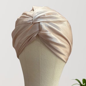 Premium Mulberry Silk Turban For Healthy Hair- 100% Silk Sleep Bonnet- Sleeping Hair Wrap-  Double Layer Sleep Cap Gift For Hair Loss Women