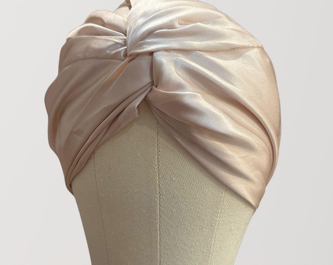 Premium Mulberry Silk Turban For Healthy Hair- 100% Silk Sleep Bonnet- Sleeping Hair Wrap-  Double Layer Sleep Cap Gift For Hair Loss Women