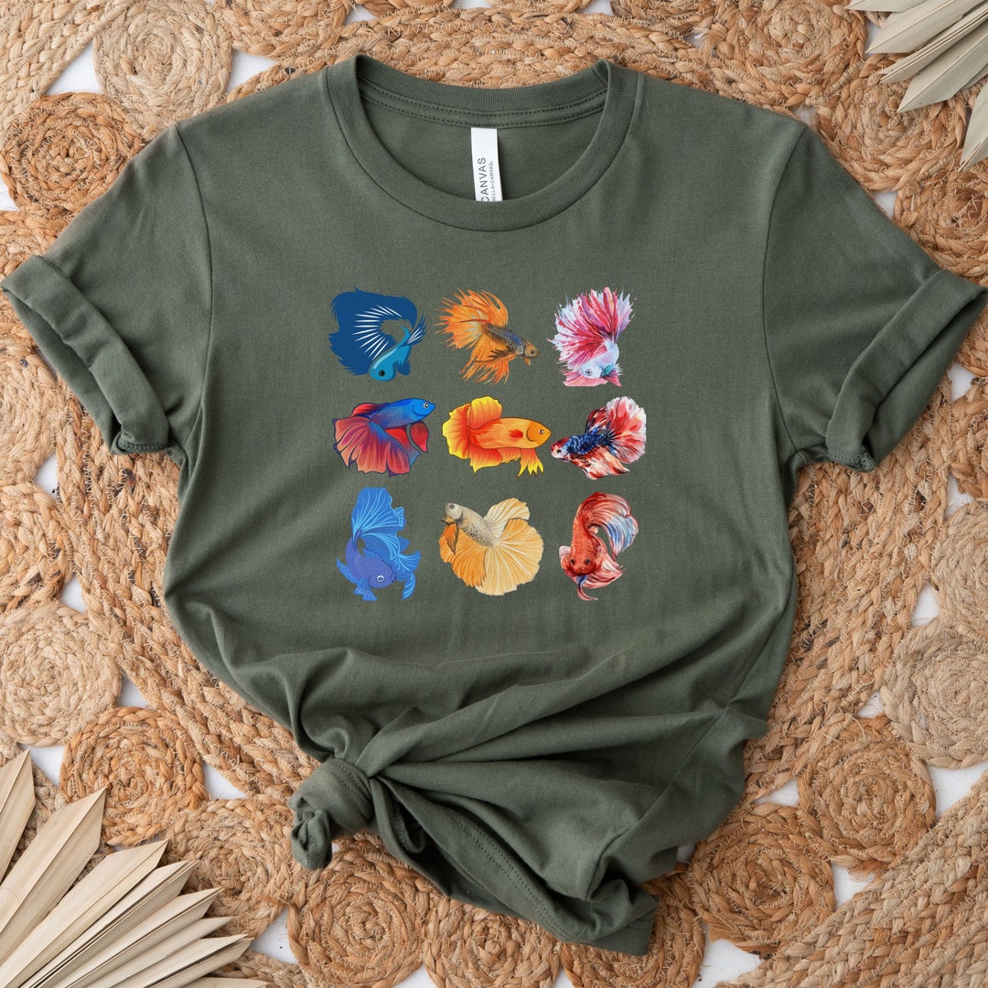 Watercolor Betta Fish Shirt, Betta Fish Crewneck, Siamese Fighting Fish ...