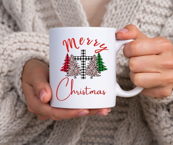 Merry Christmas Mug Christmas Plaid Tree Coffee Mug - Etsy Sweden