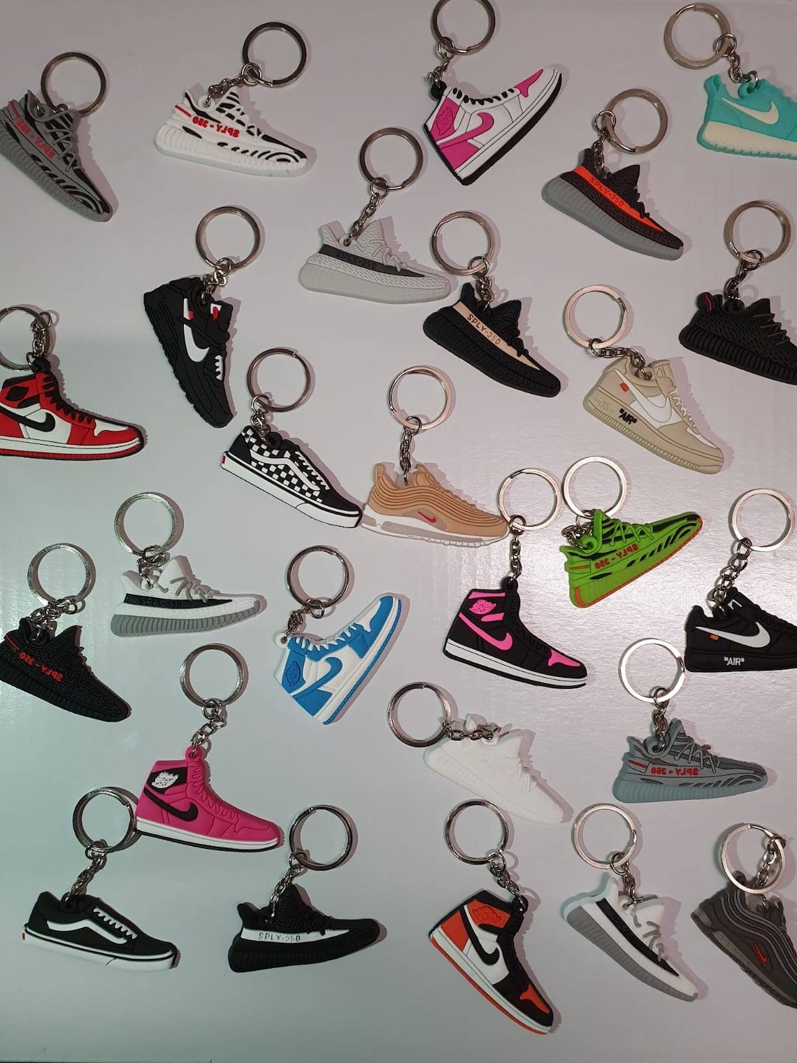 5 x 2D Nike shoe keyrings Air Jordan keychains in a Nike box Etsy