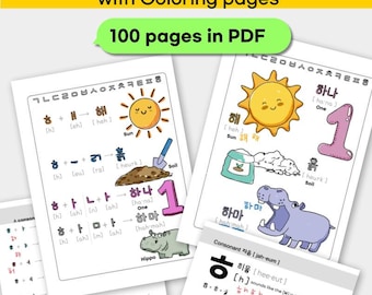 Mastering Korean Alphabet, Hangeul with Coloring Pages + How to Read Korean