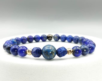 Bracelet femme, Pierre Naturelles, Lapis Lazuli, Fait main