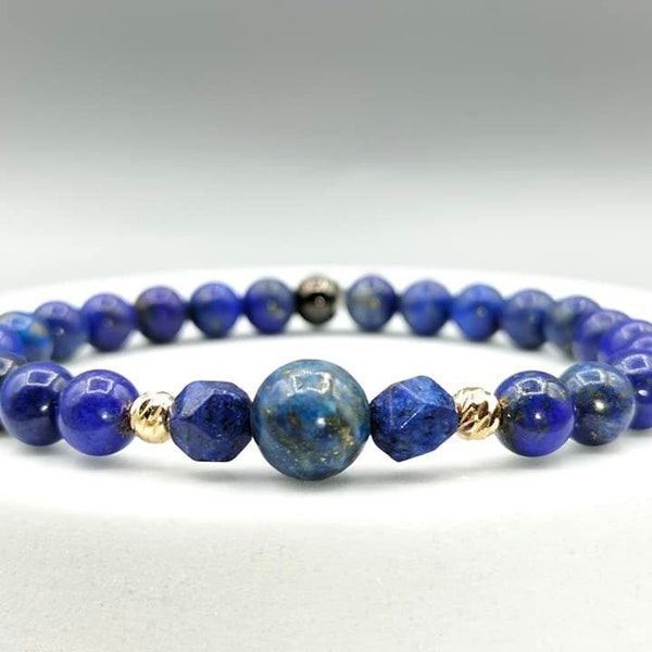 Bracelet femme, Pierre Naturelles, Lapis Lazuli, Fait main