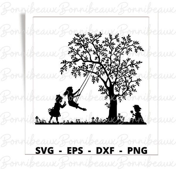 Kinder spielen, Feier, Geburtstag, Kommunion, SVG, PNG, Dxf, EPS, Sofort Download, digitaler Download, Clipart, Vektordatei, Silhouette