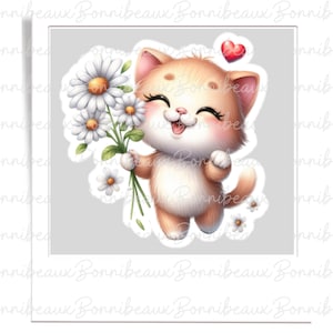 Sticker chat mignon, Sticker vinyle, Sticker imperméable mat, cadeau pour amoureux des chats, agenda Bullet Journal, bouteille d'eau pour ordinateur portable, étui pour téléphone, scrapbooking