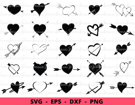 Heart Bundle SVG, PNG, Dxf, EPS, Heart doodle pdf, Instant Download,Digital hand drawn heart,Clipart,Vector,Bridal Shower,Engagement,Wedding