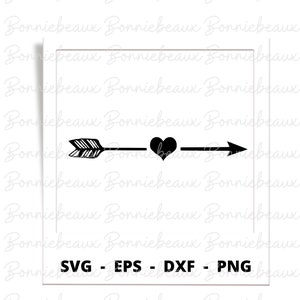 Arrow with heart SVG, PNG, Dxf, EPS, Instant Download, Digital Download, Clipart, Cute Cupid Arrow, Vector File, Positive Image, Graphic