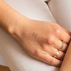 Zodiac Sign Gemini - Natural Temporary Tattoo | 2-week tattoo | Semi-permanent tattoos