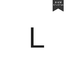 L - Letra Maiúscula - Tatuagem Temporária Natural | Tatuagem de 2 semanas | Tatuagens semipermanentes