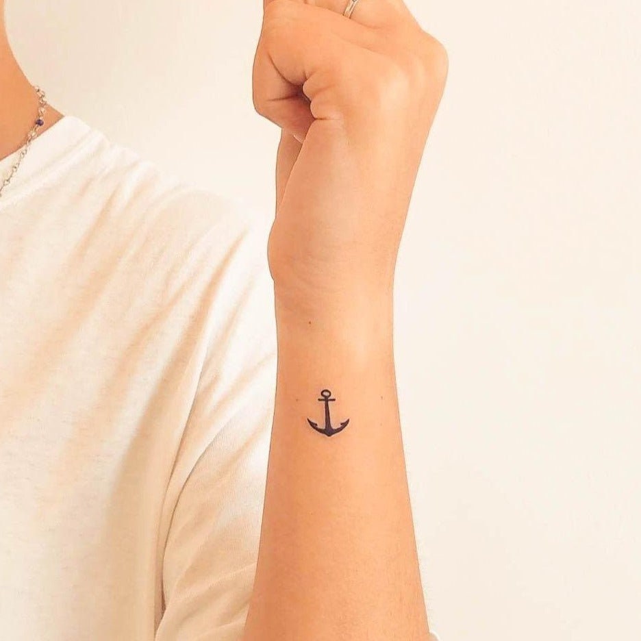 Tiny Anchor Natural Temporary Tattoo 2-week Tattoo Semi - Etsy Israel Tiny Anchor Natural Temporary Tattoo 2-week Tattoo Semi - Etsy Israel
