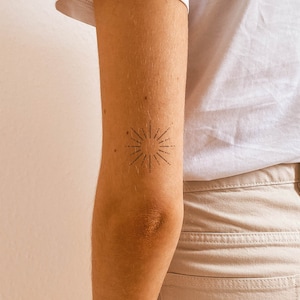 Delicate Sun - Natural Temporary Tattoo | 2-week tattoo | Semi-permanent tattoos