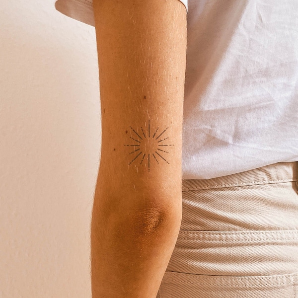 Delicate Sun - Natural Temporary Tattoo | 2-week tattoo | Semi Permanent Tattoo