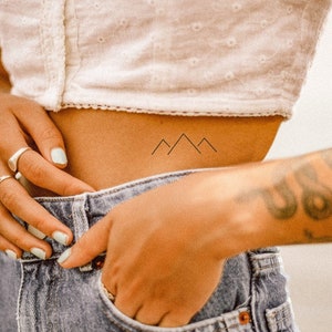 Symmetrical Mountains - Natural Temporary Tattoo | 2-week tattoo | Semi-permanent tattoos