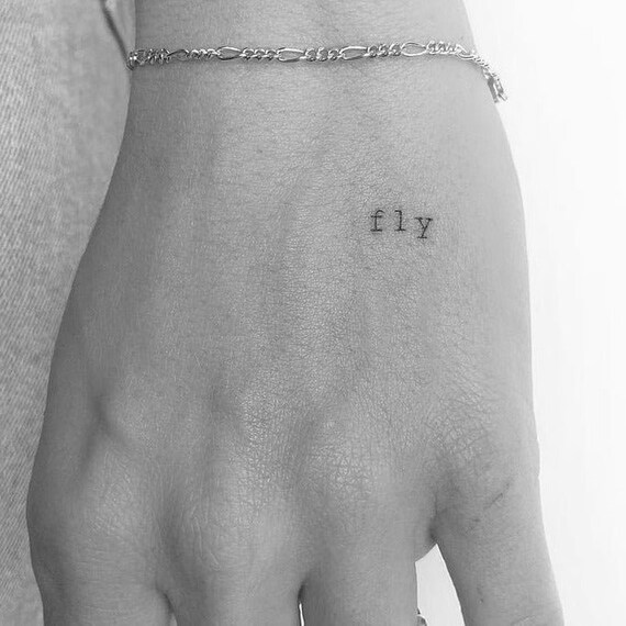 Fly Natural Temporary Tattoo 2week Tattoo Semi Etsy