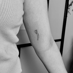 Tulipano - tatuaggio temporaneo naturale | tatuaggio di 2 settimane | tatuaggio semipermanente