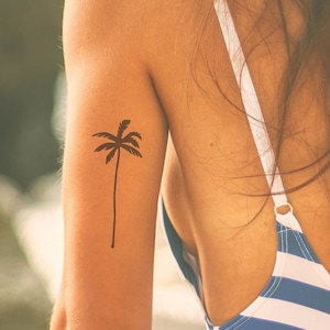 Palm Tree - Natural Temporary Tattoo | 2-week tattoo | Semi-permanent tattoos