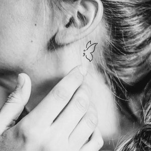 Semicolon Butterfly - Natural Temporary Tattoo | 2-week tattoo | Semi-permanent tattoos