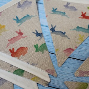 Fabric Bunny Bunting: Spring Nursery Decor, Easter Garland.
